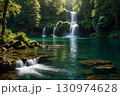 美しい滝と湖の絶景｜癒しの自然風景と幻想的な絶景映像 130974628
