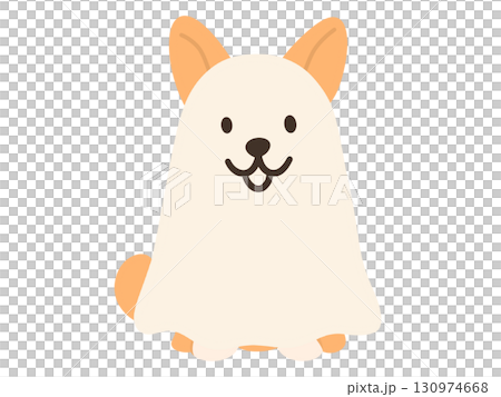 萬聖節裝扮的柯基犬插圖 130974668