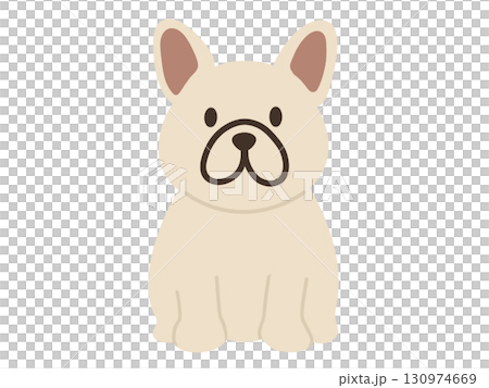 一隻坐著的法國鬥牛犬的插圖 一隻坐著的法國鬥牛犬的插圖 130974669