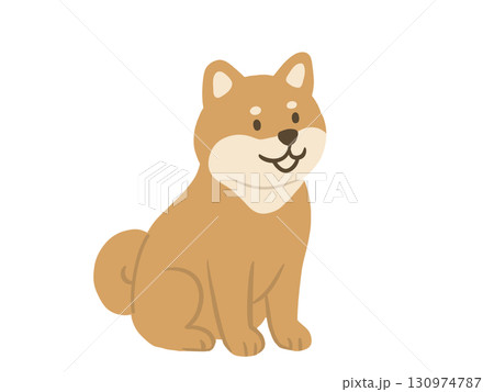 笑っている柴犬のイラスト 130974787