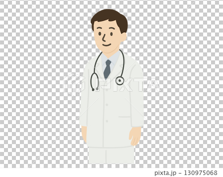 A doctor wearing a white coat standing 130975068