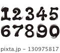 ひげ文字風　数字素材 130975817