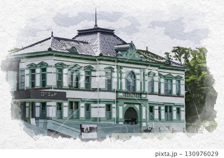 水彩画風　国立工芸館　旧陸軍金沢偕行社　石川県金沢市 130976029