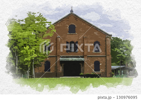 水彩画風　石川県立歴史博物館　いしかわ赤レンガミュージアム　石川県金沢市 130976095