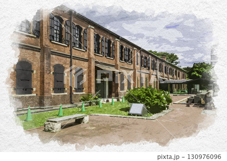 水彩画風 石川県立歴史博物館 いしかわ赤レンガミュージアム 石川県金沢市 水彩画風 石川県立歴史博物館 いしかわ赤レンガミュージアム 石川県金沢市 130976096