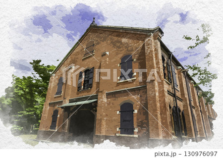 水彩画風 石川県立歴史博物館 いしかわ赤レンガミュージアム 石川県金沢市 水彩画風 石川県立歴史博物館 いしかわ赤レンガミュージアム 石川県金沢市 130976097