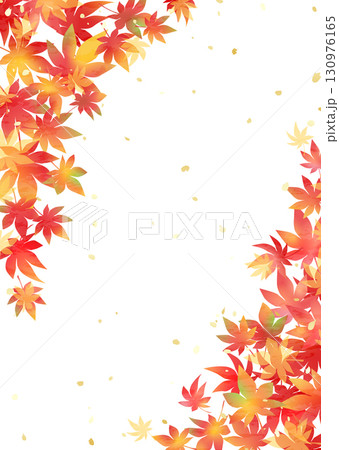 グラデーションが美しい紅葉フレーム 和紙風 グラデーションが美しい紅葉フレーム 和紙風 130976165