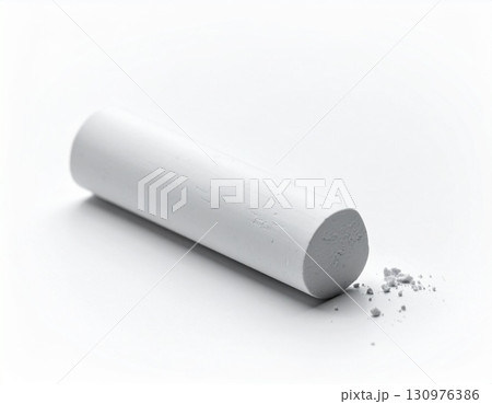 White Chalk Stick on White Background 130976386