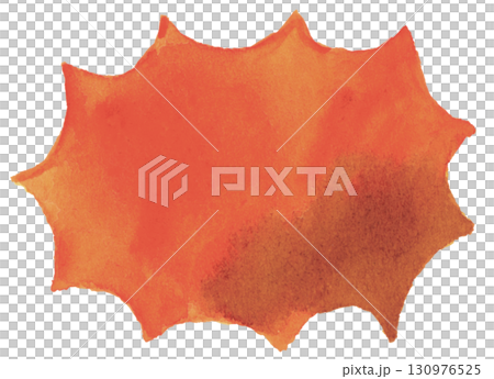 Watercolor speech bubble (orange/brown) 130976525