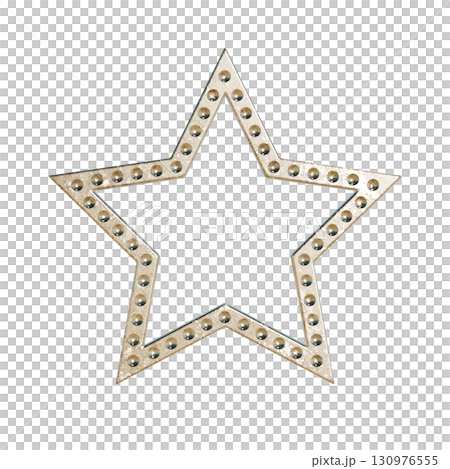 3DCG icon of a gold metallic star frame 130976555