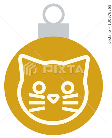クリスマス飾り オーナメント1 猫 ゴールド クリスマス飾り オーナメント1 猫 ゴールド 130976568