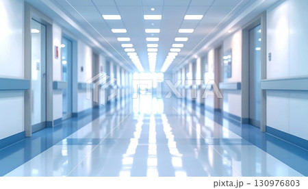 Bright interior of a modern business building with empty corridor, floor-to-ceiling glass walls, and natural light flooding the hallway Bright interior of a modern business building with empty corridor, floor-to-ceiling glass walls, and natural light flooding the hallway 130976803