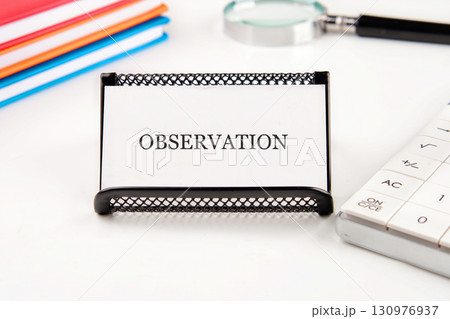 Concept word OBSERVATION. Concept of success, growth and performance improvement 130976937