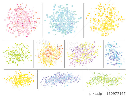 カラフルなパステルカラーの飛沫10点セット 130977165