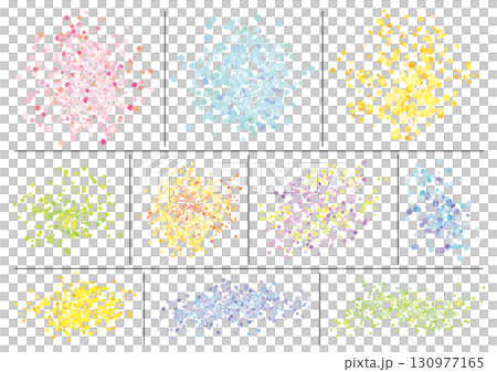 カラフルなパステルカラーの飛沫10点セット 130977165