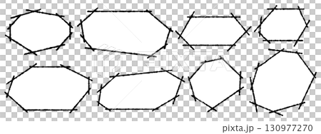 Hand-drawn polygonal frame design material Hand-drawn polygonal frame design material 130977270