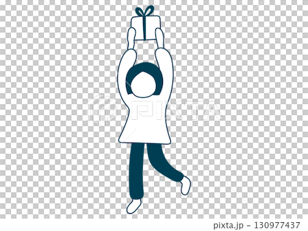 拿著禮物的女人的插圖素材 拿著禮物的女人的插圖素材 130977437