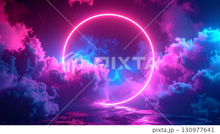 A stunning fantasy landscape of a beautiful night sky with a full moon and dark clouds A stunning fantasy landscape of a beautiful night sky with a full moon and dark clouds 130977641