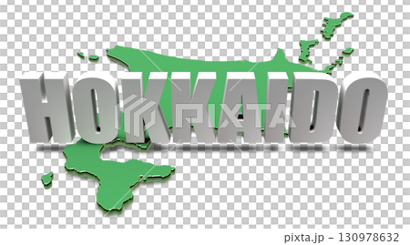 Hokkaido text material (transparent: map) Hokkaido text material (transparent: map) 130978632