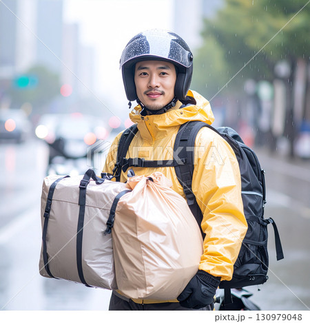 delivery, parcel, courier, express, shipping, doorstep, food delivery, fast delivery, motorbike, rider, order, logistics, dispatch,  package, shipping box, delivery man, tracking, home delivery, servi 130979048