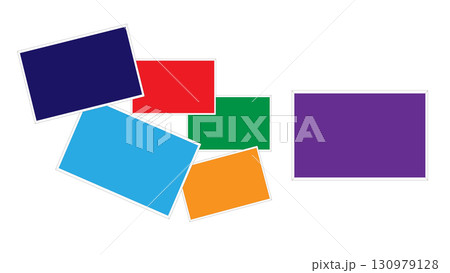 Colorful Abstract Rectangles Arranged In Modern Geometric Layout On White 130979128