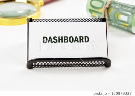 Concept word DASHBOARD. Digital marketing commerce online sale concept 130979328