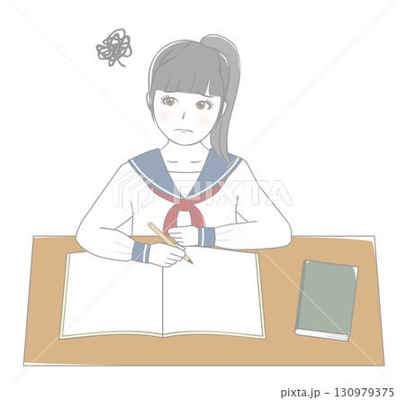勉強する女子生徒 130979375