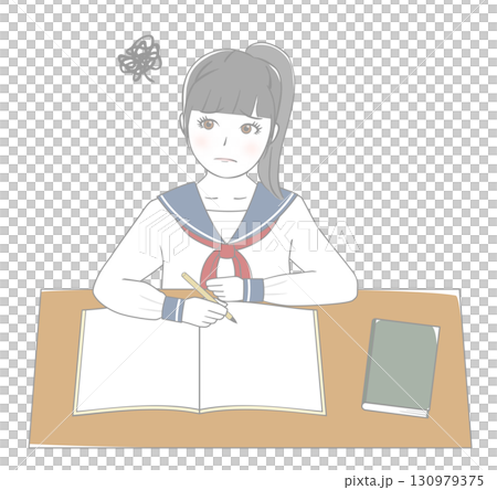 勉強する女子生徒 130979375