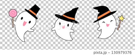 Cute Halloween ghost illustration Cute Halloween ghost illustration 130979376