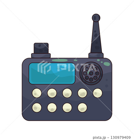 illustration of police radio 130979409