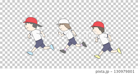走っている女の子たちのイラスト 走っている女の子たちのイラスト 130979801