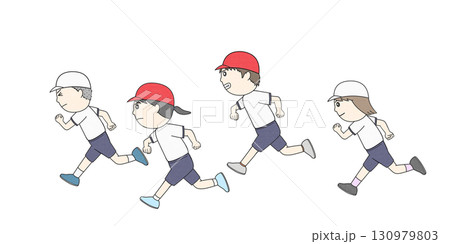 競争している子どもたちのイラスト 競争している子どもたちのイラスト 130979803