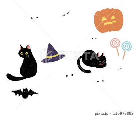 ハロウィンの素材セット ハロウィンの素材セット 130979892