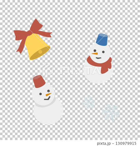 Illustration of cute snowman 130979915