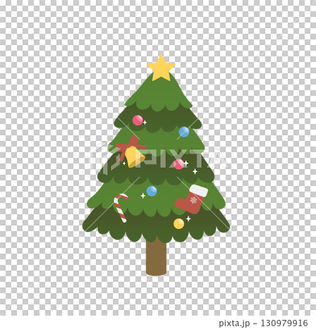 Christmas tree illustration 130979916