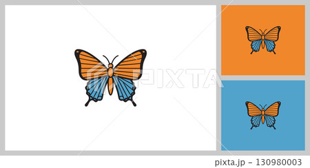 Orange Monarch Butterfly Vector Illustration. Beautiful Insect Symbol of Nature and Summer. 130980003