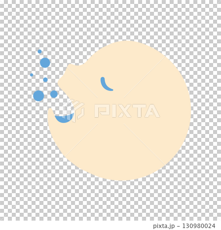 Illustrated logo of a person gargling 130980024