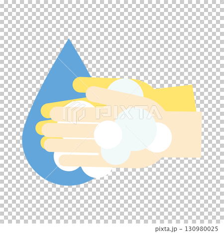 Simple hand washing illustration 130980025