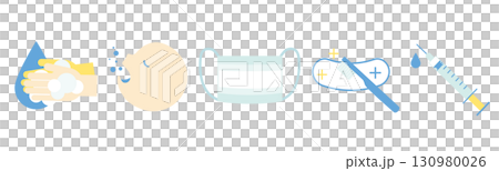Illustrated icon set for disease prevention 130980026
