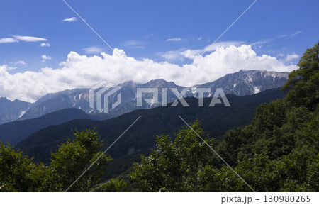 栂池から見える北アルプス 栂池から見える北アルプス 130980265