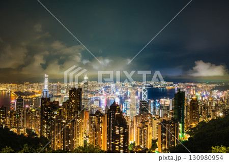香港 100万ドルの夜景 ビクトリアピークから眺望 香港 100万ドルの夜景 ビクトリアピークから眺望 130980954