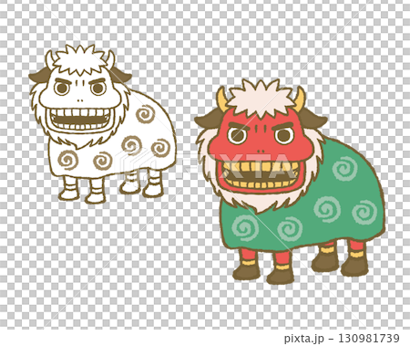 New Year's Lion Dance Line and Color Set 130981739