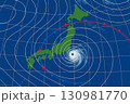 日本を中心とした台風の天気図　Typhoon weather map over Japan 130981770