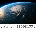 宇宙から見た台風のリアルイメージ　Typhoon seen from space  130981771