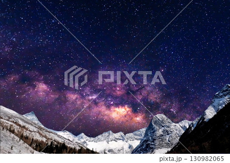 star trails in the mountains snow falling in the mountains star trails in the mountains snow falling in the mountains 130982065