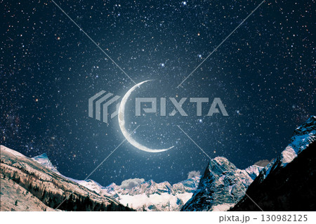 star trails in the mountains snow falling in the mountains star trails in the mountains snow falling in the mountains 130982125