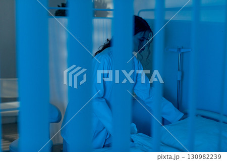 Medical Care in Soft Light A Comprehensive Glimpse into a Patient Room Environment 130982239