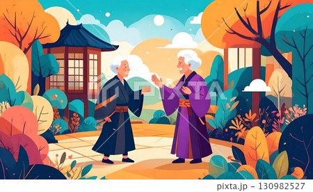おじいさんとおばあさん 130982527