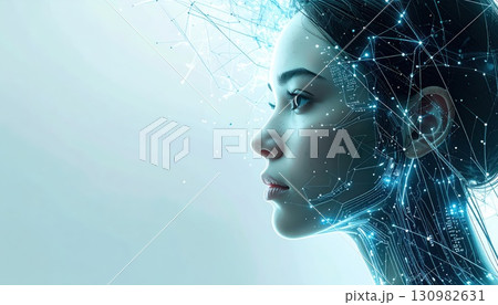《AI画像》デジタルとの融合イメージ 130982631
