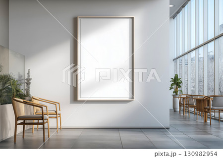 施設に設置された広告モックアップ 130982954